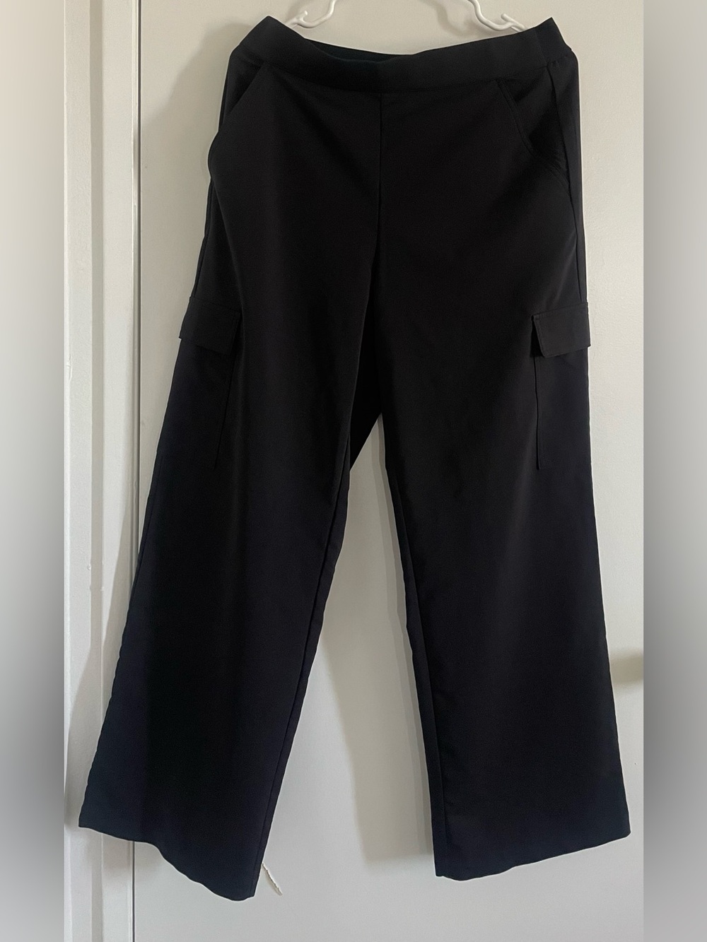 STYLUS Black Wide Leg Cargo Pants size Medium Polyester Mix